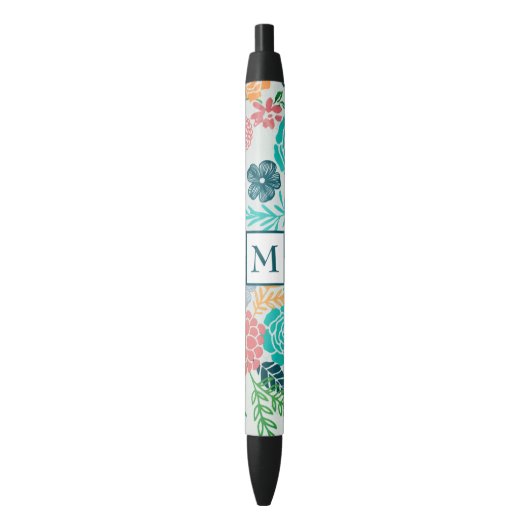 Colorful Abstracte Flowers Zwarte Inkt Pen (Voorkant Verticaal)