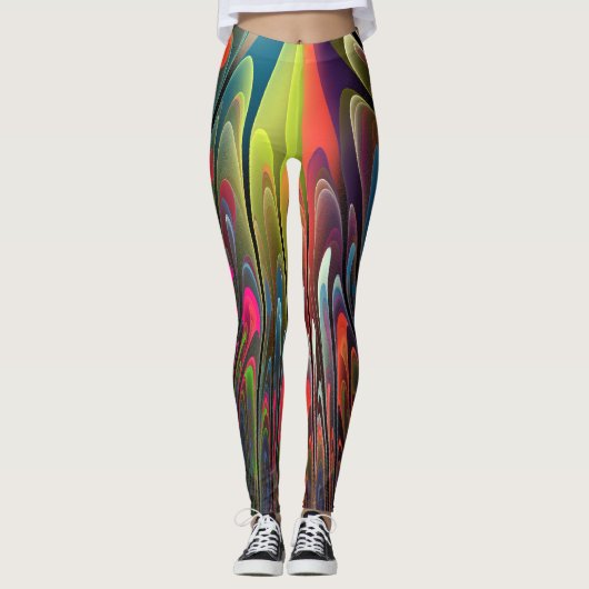 Colorful Abstracte Fractal Leggings (Voorkant)
