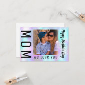 Colorful Abstracte Moederdag-fotokaart Kaart (Voorkant / Achterkant in situ)