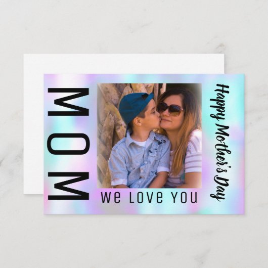 Colorful Abstracte Moederdag-fotokaart Kaart (Voorkant / Achterkant)