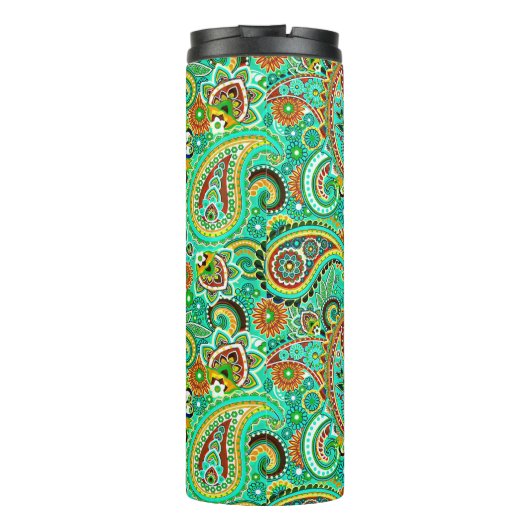 Colorful Abstracte Paisley Thermosbeker (Achterkant)