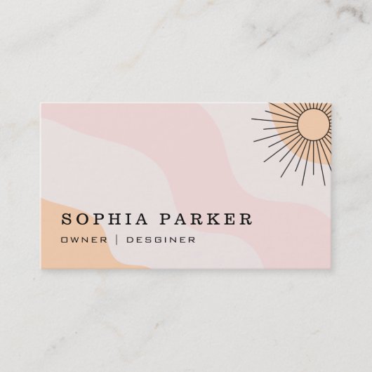 Colorful Abstracte Sunburst Visitekaartje (Voorkant)