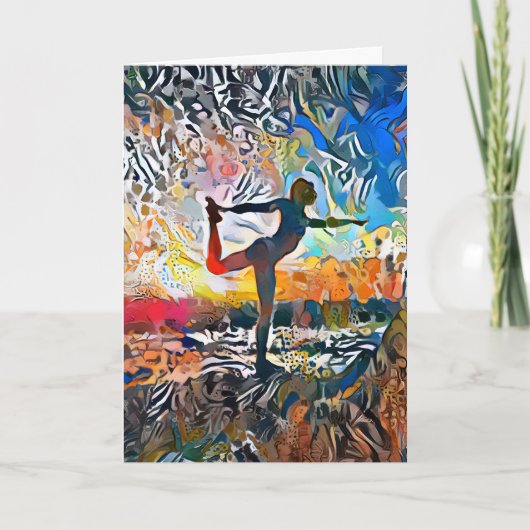 Colorful Abstracte Yoga Pose-feestkaart Feestdagen Kaart (Voorkant)