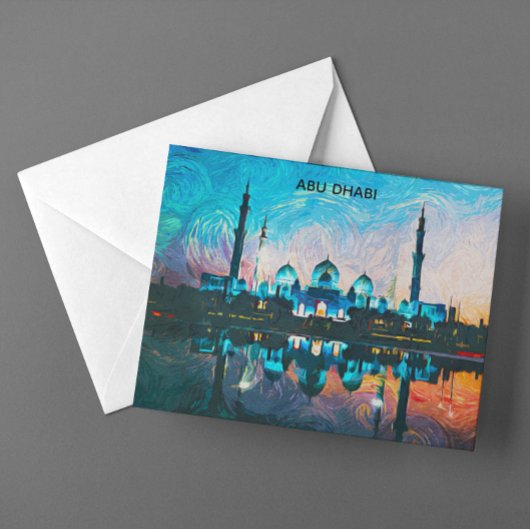 Colorful Abu Dhabi UAE Oil Paint Briefkaart