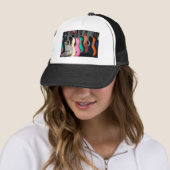 Colorful Acoustic Guitars Baseball Trucker Hat Pet (In situ)