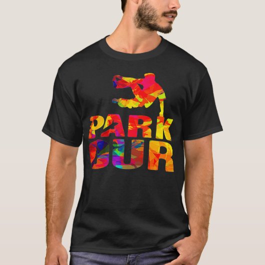 Colorful Acrobat Retro Classic Style Parkour T-shirt (Voorkant)