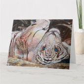 Colorful Acrylic White Tiger Monogram Birthday Kaart (Voorkant)