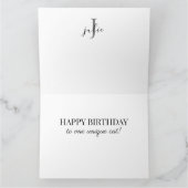 Colorful Acrylic White Tiger Monogram Birthday Kaart (Binnen)