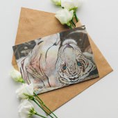 Colorful Acrylic White Tiger Monogram Birthday Kaart