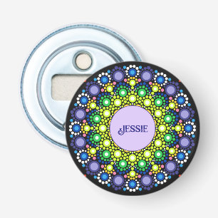 Colorful Add Jouw naam Magnetic Refkoelkast Button Flesopener