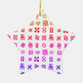 Colorful Adinkra African Symbols Ceramic Ornament (Voorkant)