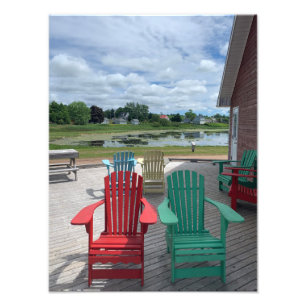 Colorful Adirondack Chairs Foto Afdruk