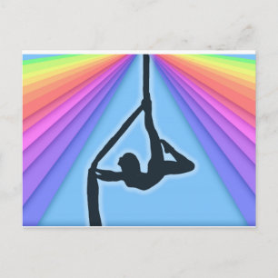 Colorful Aerial Silhouette Dancer Briefkaart