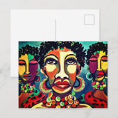 Colorful African Art Briefkaart (Voorkant / Achterkant)