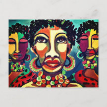 Colorful African Art Briefkaart