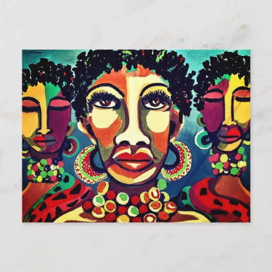 Colorful African Art Briefkaart (Voorkant)