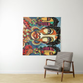 Colorful African Art Tapestry Wandkleed (In Situ (horizontaal))
