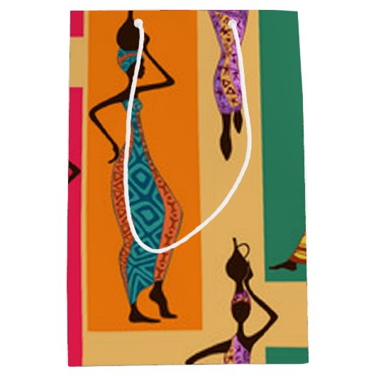 Colorful African Dames Medium Cadeauzakje (Voorkant)
