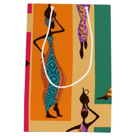 Colorful African Dames Medium Cadeauzakje (Achterkant)