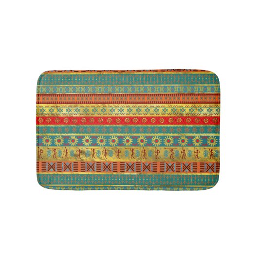 Colorful African Ethnic Tribal Patroon Badmat (Voorkant)