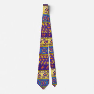 Colorful African Ethnic Tribal Patroon Stropdas