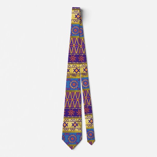 Colorful African Ethnic Tribal Patroon Stropdas (Voorkant)