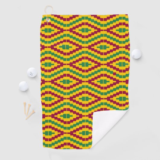 Colorful African Kente Pattern Golfhanddoek (Insitu)