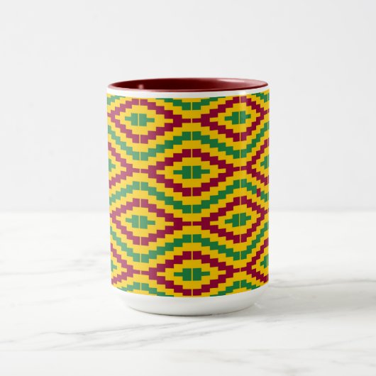 Colorful African Kente Pattern Mok (Midden)