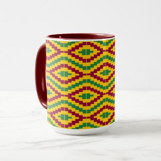 Colorful African Kente Pattern Mok (Voorkant links)