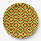 Colorful African Kente Pattern Papieren Bordje (Voorkant)