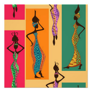Colorful African Ladies Foto Afdruk