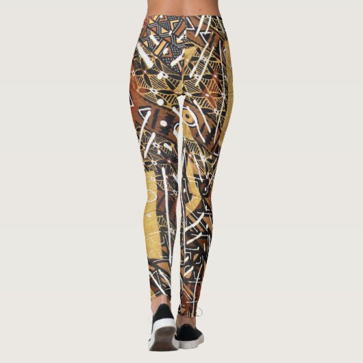 Colorful African Mud Cloth Leggings (Achterkant)