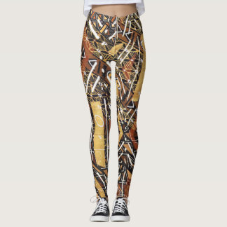 Colorful African Mud Cloth Leggings