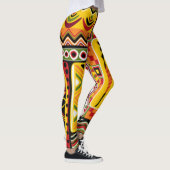 Colorful African Pattern Print Collage Leggings (Rechts)
