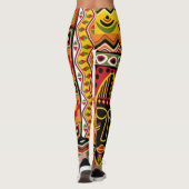 Colorful African Pattern Print Collage Leggings (Achterkant)