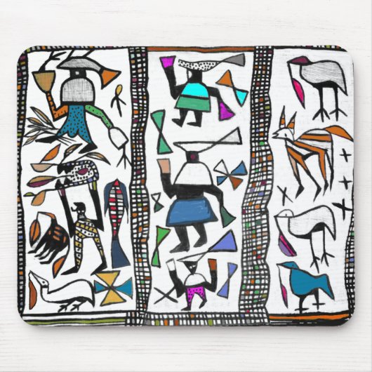 Colorful African Senufu print Muismat (Voorkant)