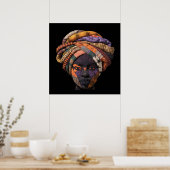 Colorful African Woman Poster (Keuken)