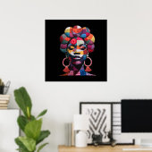 Colorful African Woman Poster (Thuiskantoor)