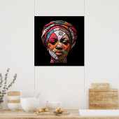 Colorful African Woman Poster (Keuken)
