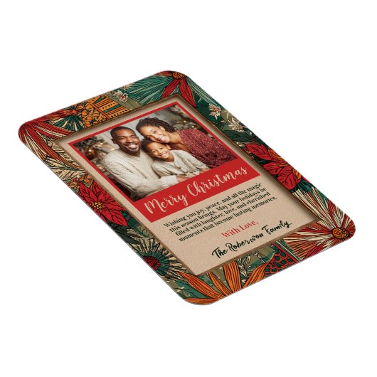 Colorful Afro-Boho Merry Christmas  Magneet (Rechterzijde)