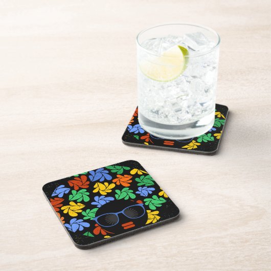 Colorful Afro Love Bier Onderzetter (Rechterzijde)