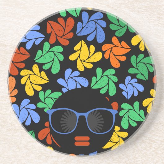 Colorful Afro Love Zandsteen Onderzetter (Voorkant)