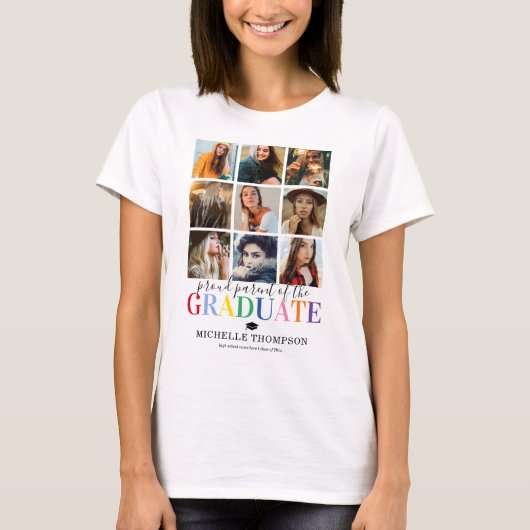 Colorful Afstuderen Foto Collage T-Shirt (Voorkant)