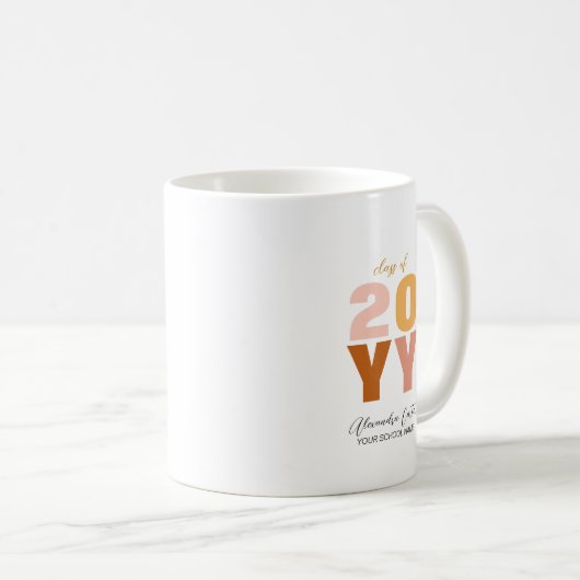 Colorful Afstuderen Jaar Persoonlijke naam Cadeaut Koffiemok (Voorkant rechts)