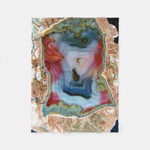 Colorful Agate Crystal Geode Fleece Blanket Deken