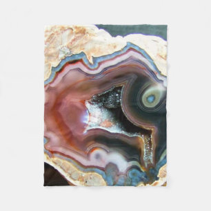 Colorful Agate Crystal Geode Fleece Blanket Deken