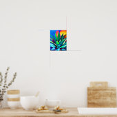 Colorful Agave plant Poster (Keuken)