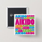 Colorful Aikido Vierkante Button 5,1 Cm (Voorkant /achterkant)