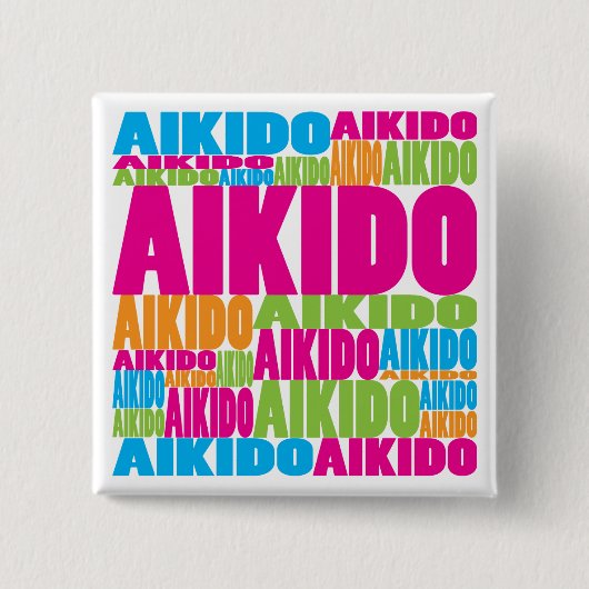 Colorful Aikido Vierkante Button 5,1 Cm (Voorkant)