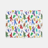 Colorful Airplanes Pattern Fleece Deken (Voorkant (Horizontaal))